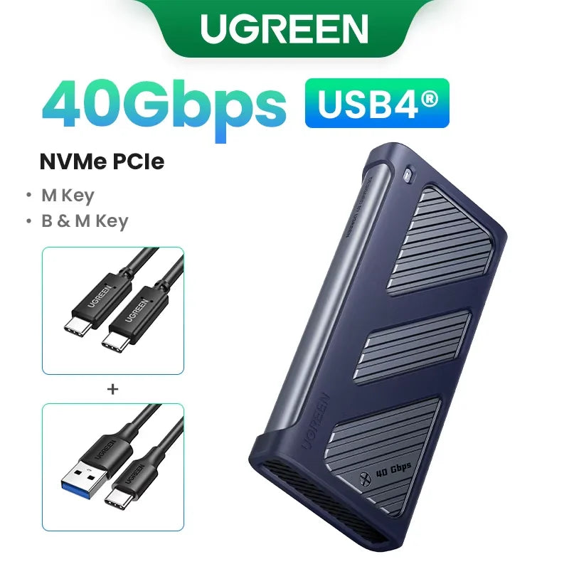 Ugreen m2 ssd caso m.2 nvme ssd ssd gabinete adaptador 10gbps usb 3.2 gen2 usb c